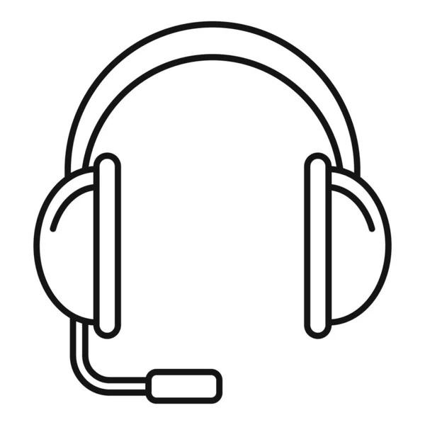 Headset-Symbol, Umrissstil — Stockvektor