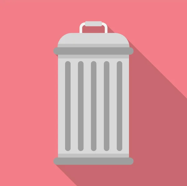 Icono de la papelera de reciclaje, estilo plano — Vector de stock