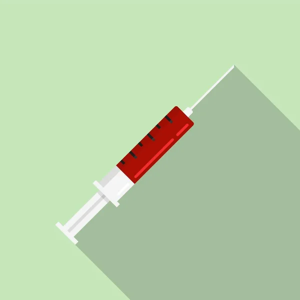 Εικονίδιο πλήρους σύριγγας αίματος, επίπεδου στυλ — Διανυσματικό Αρχείο