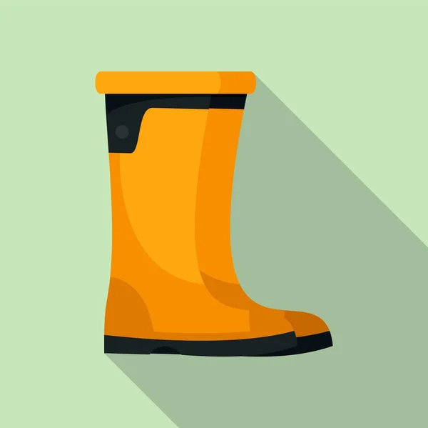 Rubber boots icon, flat style — Stock Vector