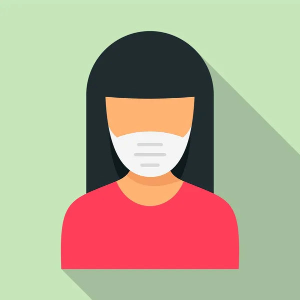 Mulher proteger ícone máscara, estilo plano —  Vetores de Stock