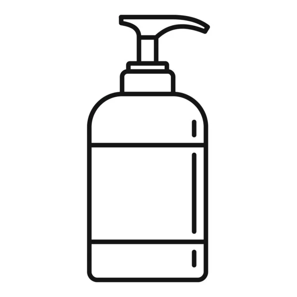 Disinfettante dispenser bottiglia icona, stile contorno — Vettoriale Stock