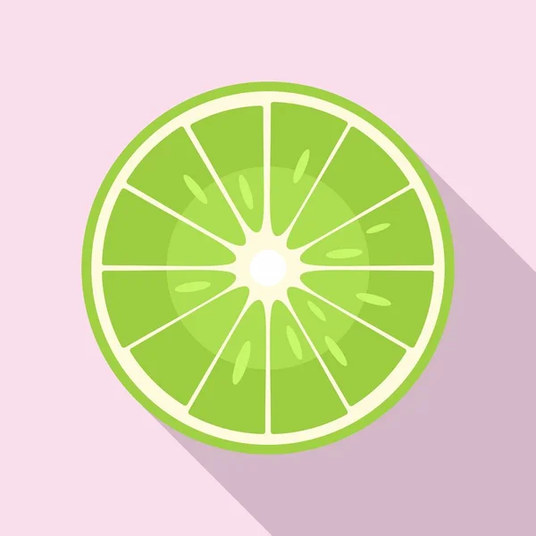 Raw half lime icon, flat style — Stock Vector