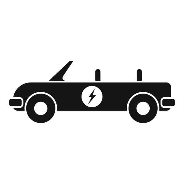 Elektro-Cabrio-Auto-Ikone, einfacher Stil — Stockvektor