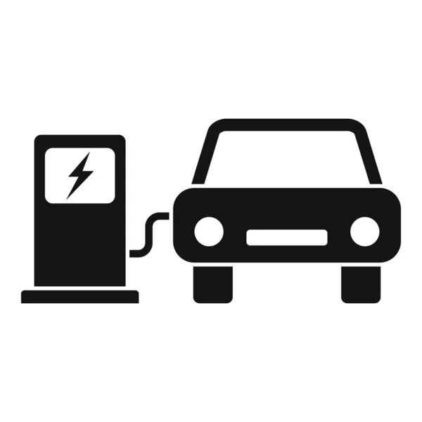 Eco auto icona di energia, stile semplice — Vettoriale Stock