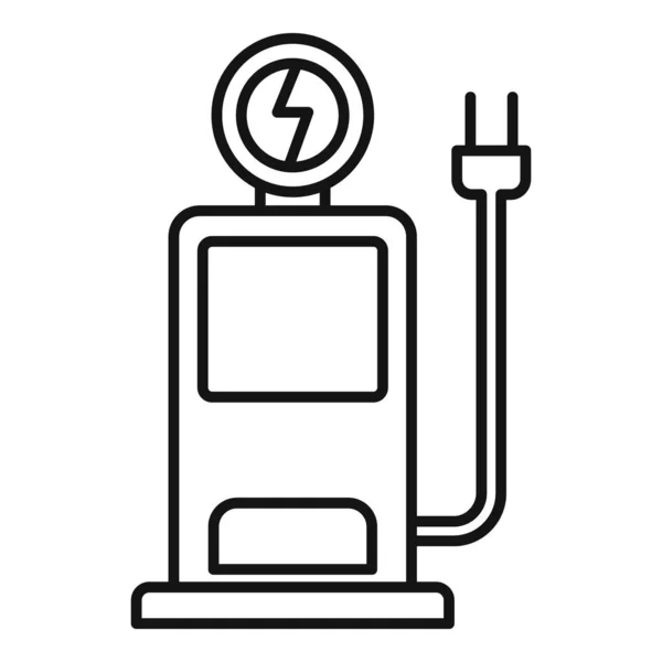 Icône de la station de recharge City Car, style contour — Image vectorielle