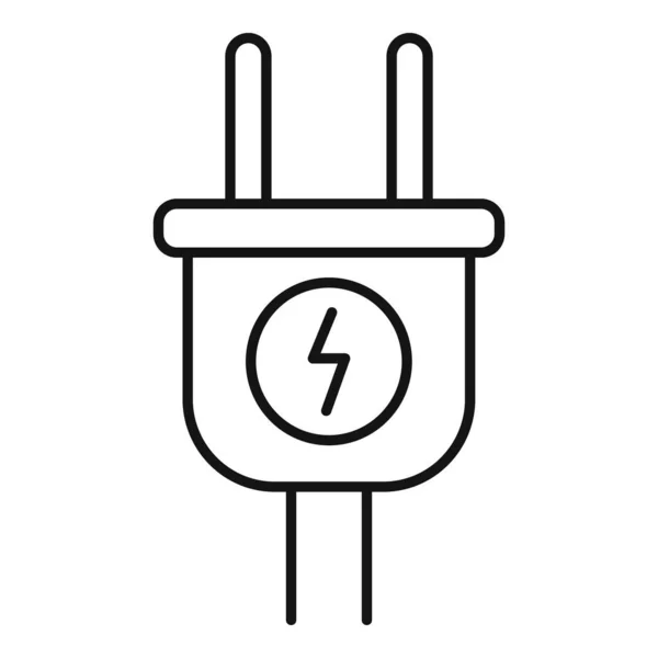 Icono de enchufe eléctrico, estilo de contorno — Vector de stock