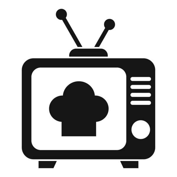 Tv cocina espectáculo icono, estilo simple — Vector de stock