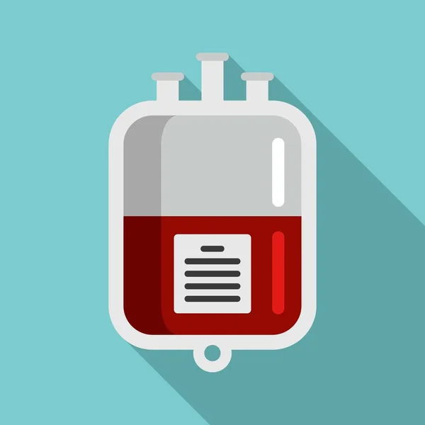 Ícone pacote de transfusão de sangue, estilo plano — Vetor de Stock