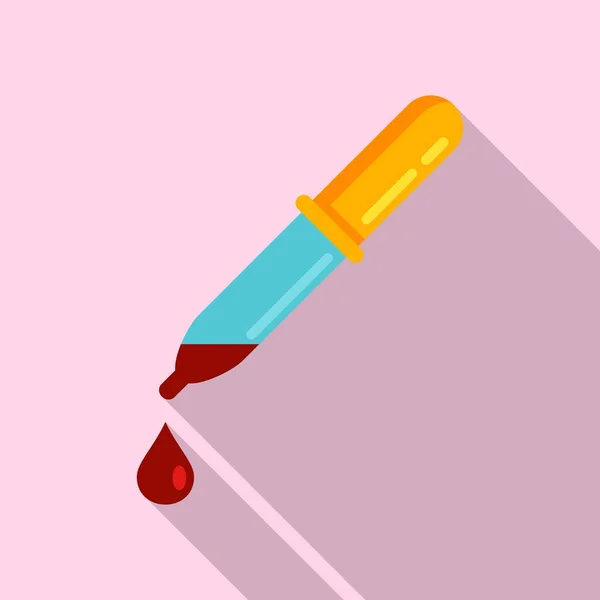 Icono de pipeta de sangre, estilo plano — Vector de stock