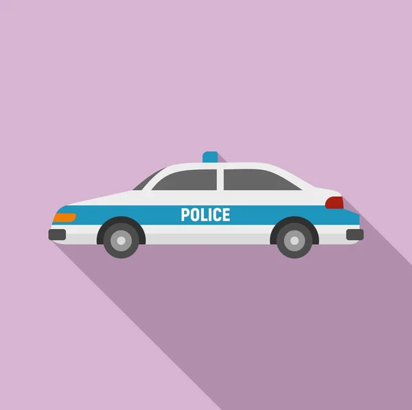 Icono de coche de policía, estilo plano — Vector de stock