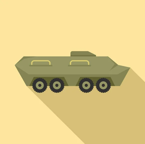Ikona vojenského tanku, plochý styl — Stockový vektor