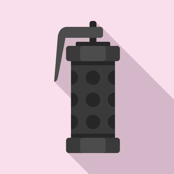 Icône de grenade à fumée de police, style plat — Image vectorielle