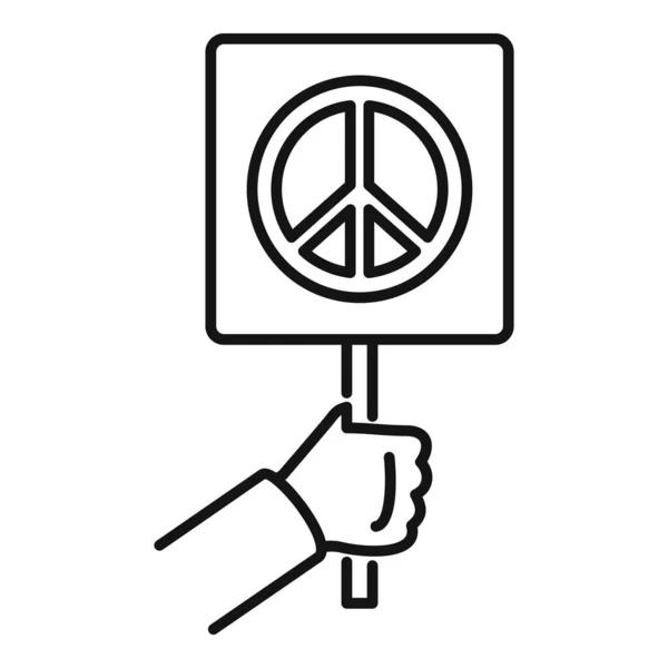 Symbole de paix icône, style contour — Image vectorielle