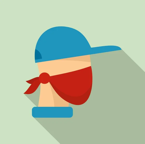 Masked protester icon, flat style — 스톡 벡터
