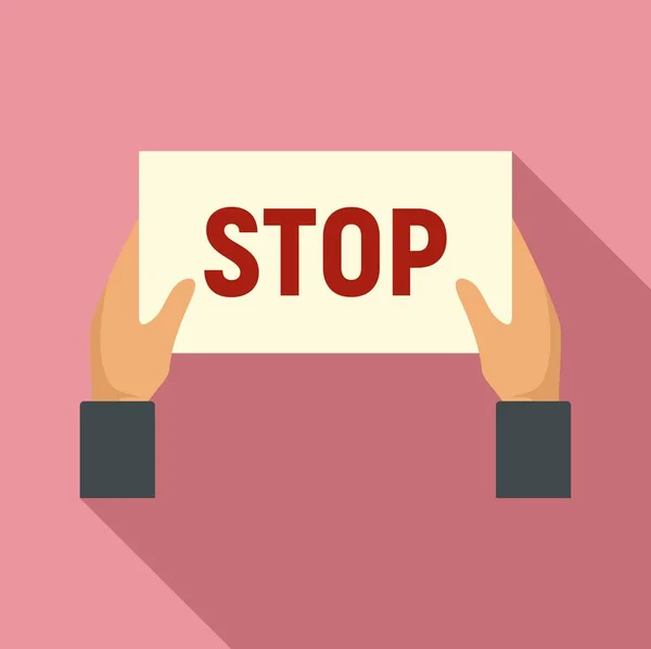 Stop icône de protestation, style plat — Image vectorielle
