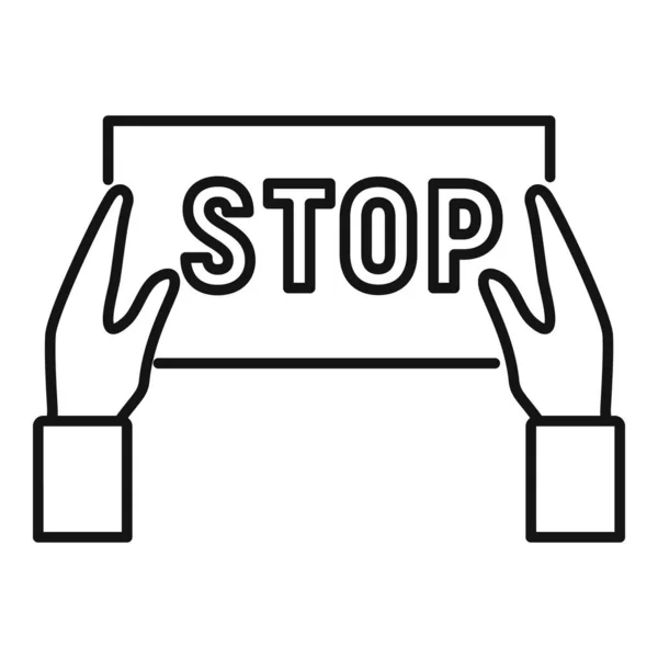 Stop icône de protestation, style contour — Image vectorielle