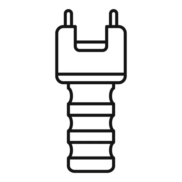 Politie elektrische shoker pictogram, omtrek stijl — Stockvector