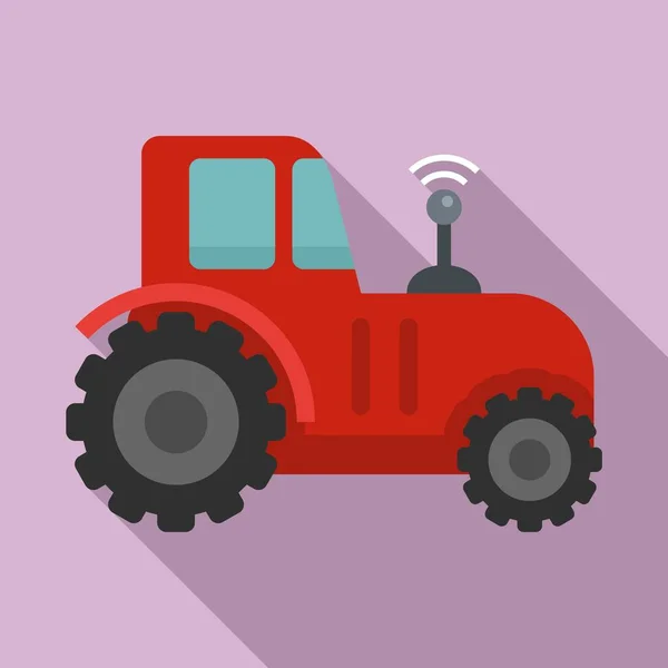 Icono de tractor autónomo, estilo plano — Vector de stock