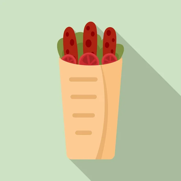 Icono de shawarma turco, estilo plano — Vector de stock