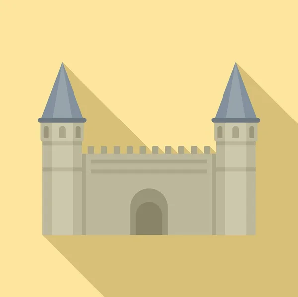 Citadelle turque icône, style plat — Image vectorielle