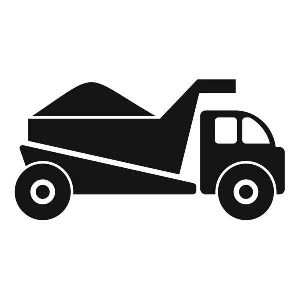 Truck with sand icon, simple style — Stock Vector