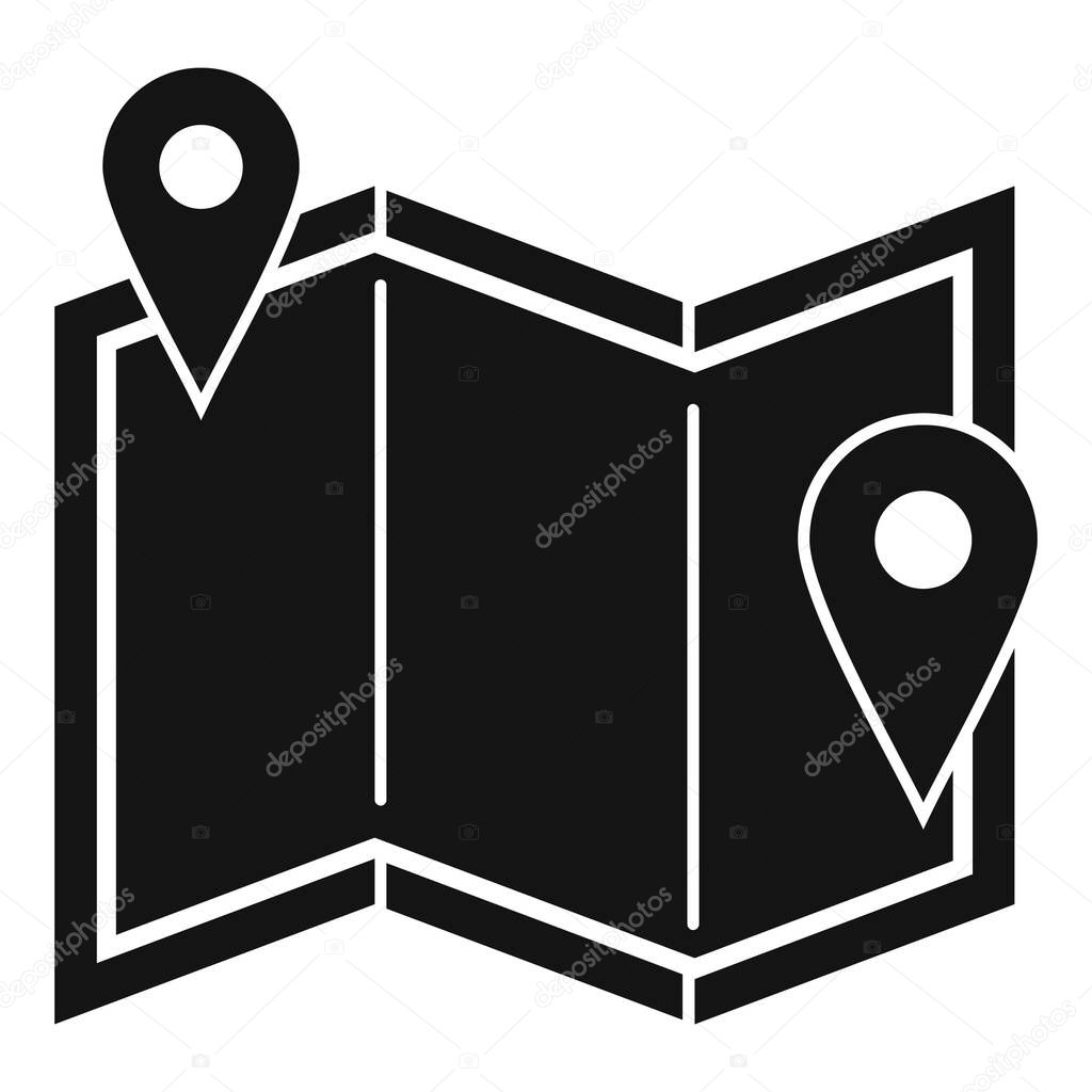 Road repair map icon, simple style