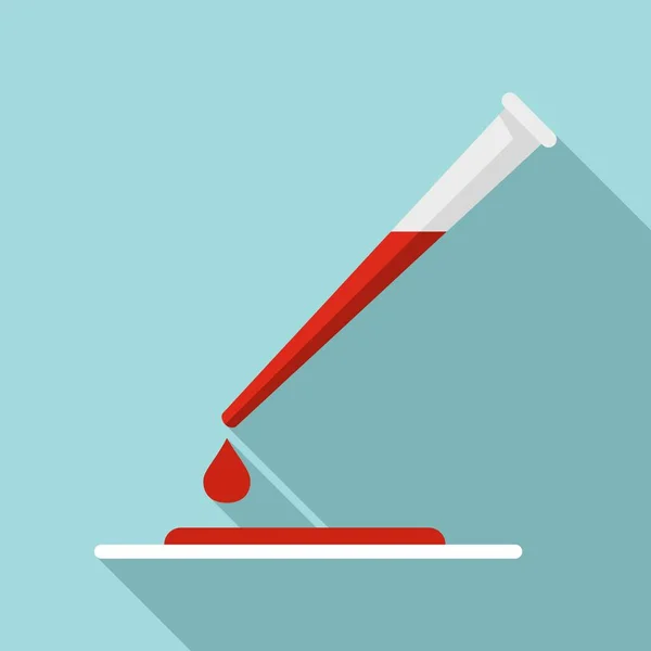Icône de test sanguin, style plat — Image vectorielle