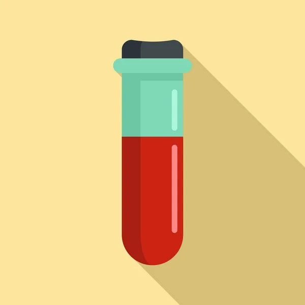 Teste de laboratório ícone de sangue, estilo plano — Vetor de Stock