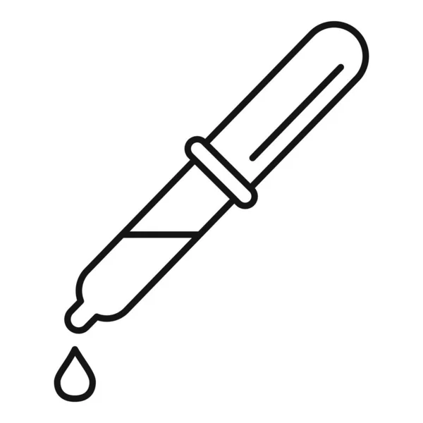 Droppe blod test ikon, kontur stil — Stock vektor