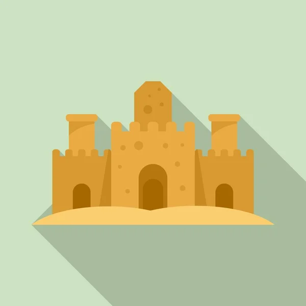 Sand slott ikon, platt stil — Stock vektor