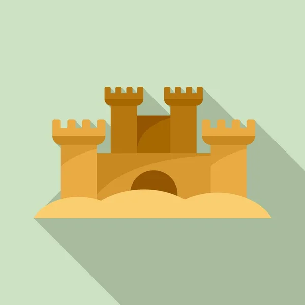 Sandskulptur Burg Ikone, flacher Stil — Stockvektor