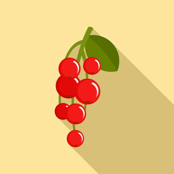 Redcurrant berry icon, flat style — Stock Vector