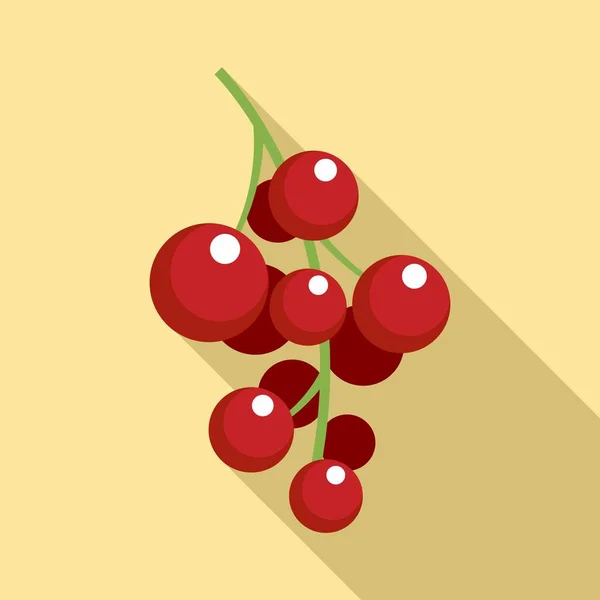 Red currant fruit icon, flat style — Stock Vector