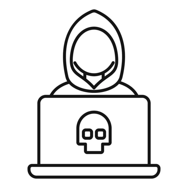Hacker-Ikone zur Geldwäsche, Umriss-Stil — Stockvektor