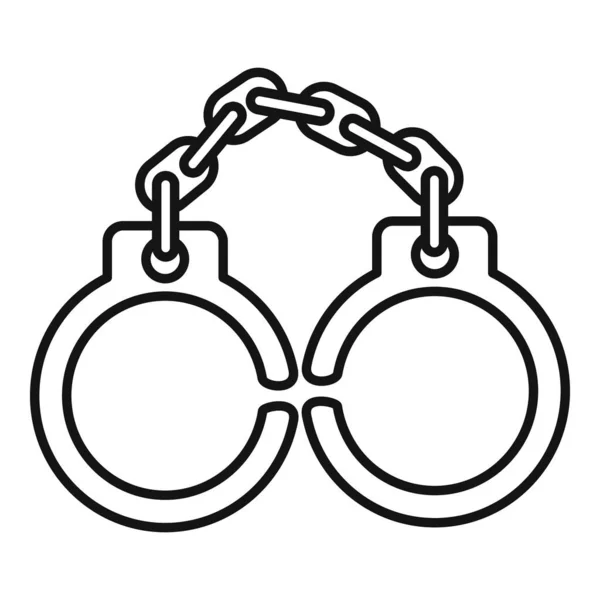Handcuffs icon, outline style — Stock Vector