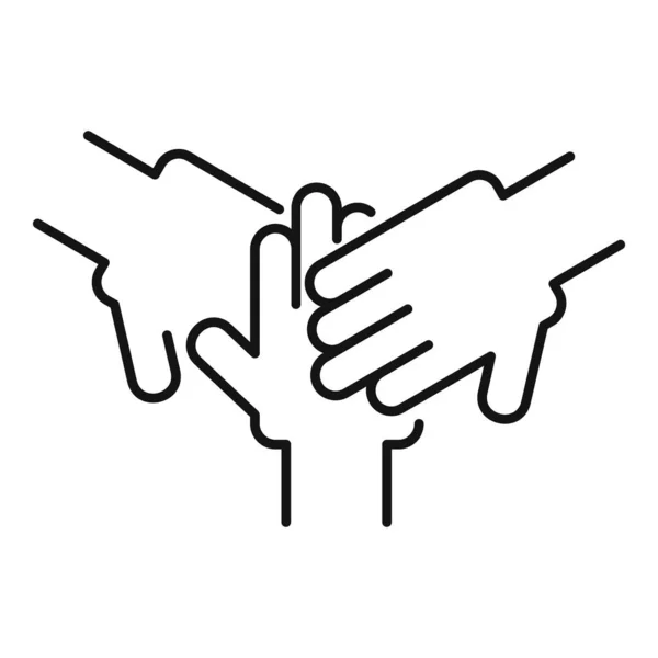 People collaboration icon, outline style — 스톡 벡터