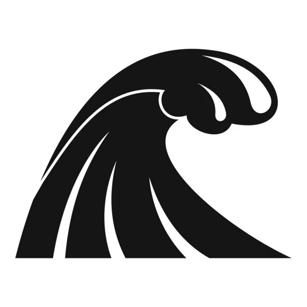 Icône de vague de tsunami, style simple — Image vectorielle