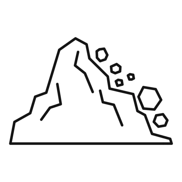 Landslide icon, outline style — ストックベクタ