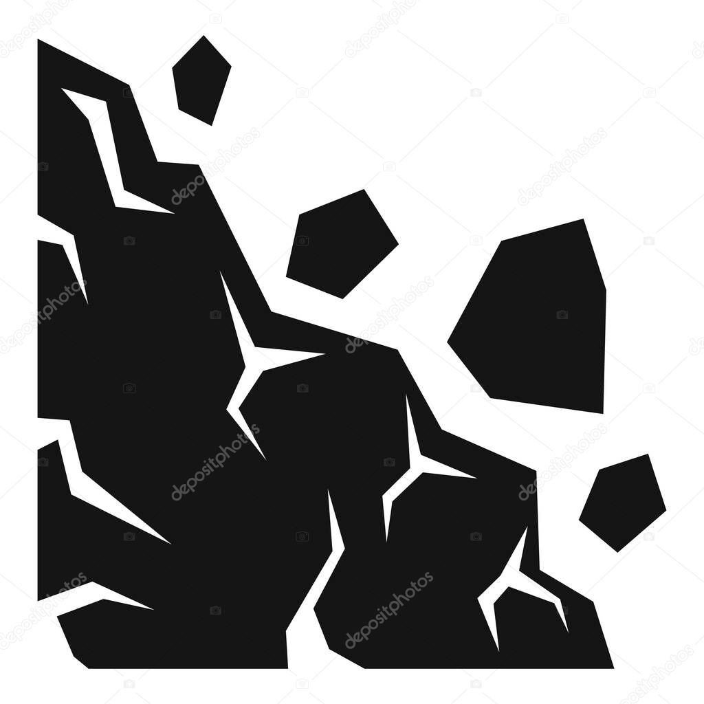 Collapse landslide icon, simple style