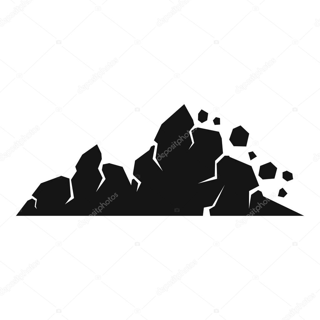Surface landslide icon, simple style
