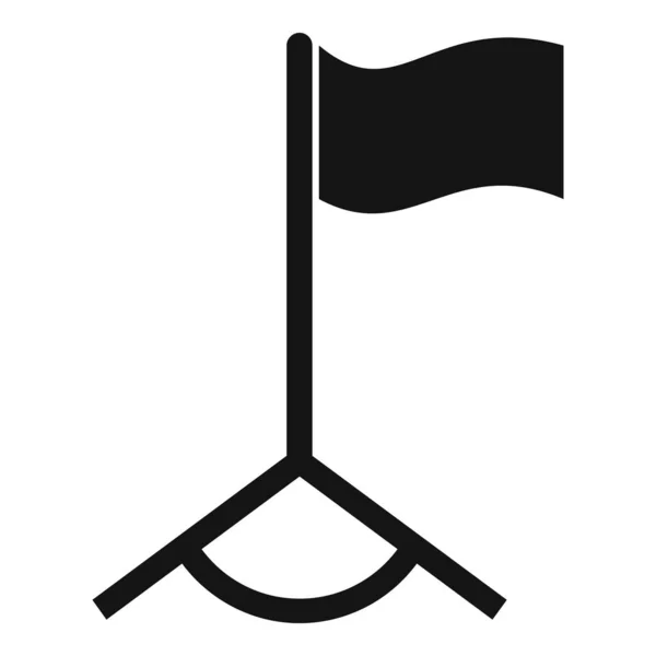 サッカーコーナーの旗のアイコン、シンプルなスタイル — ストックベクタ