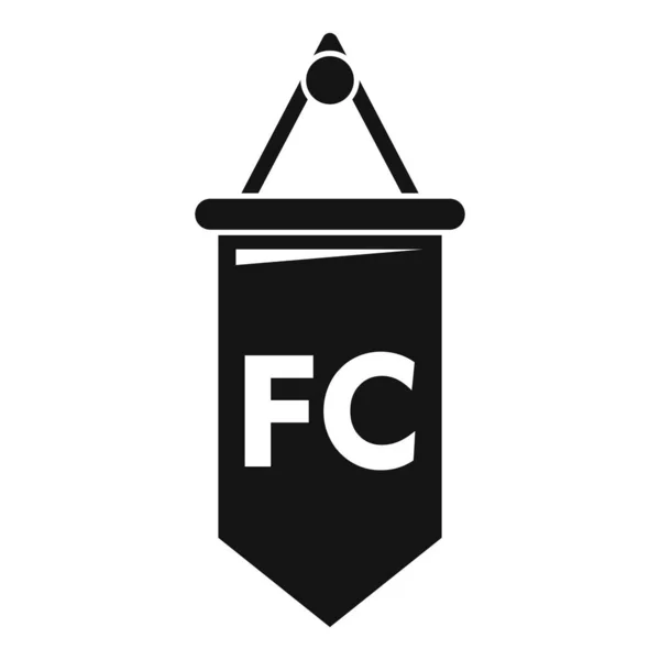 Futebol equipe emblema bandeira ícone, estilo simples —  Vetores de Stock
