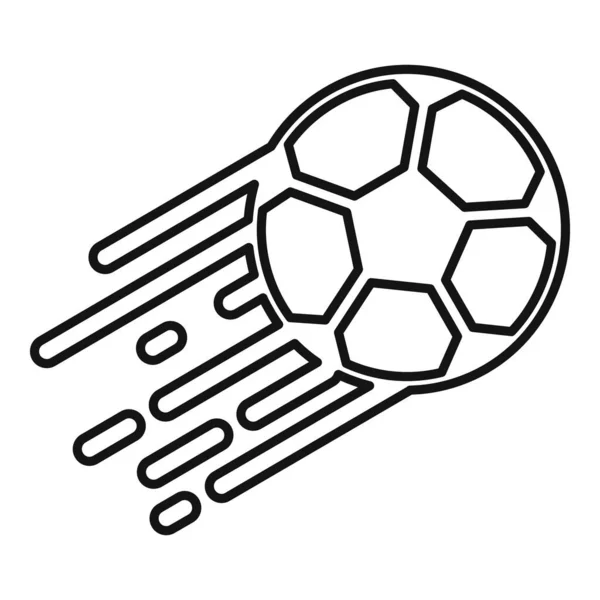 Icono de pelota de fútbol, estilo de esquema — Vector de stock