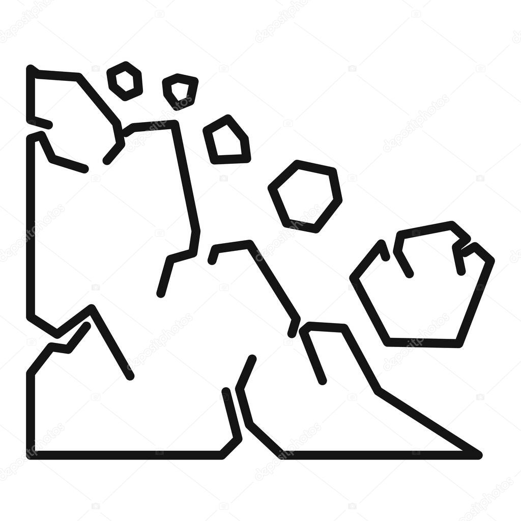 Surface landslide icon, outline style