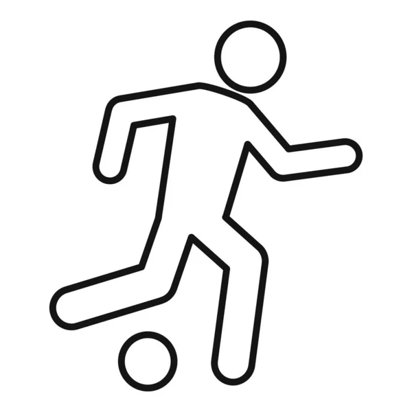 Тренировка футболиста икона, очертания стиля — стоковый вектор