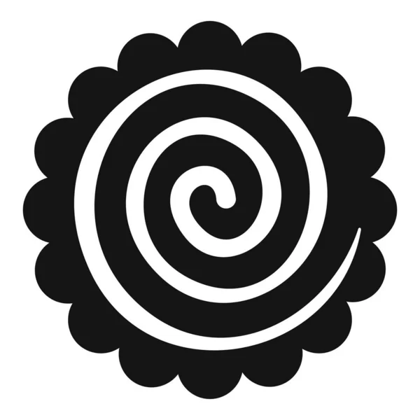 Icône de biscuit sucré spiralé, style simple — Image vectorielle