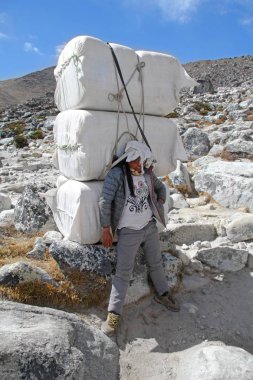 Sherpa Bayan porter ağır çuval taşıma