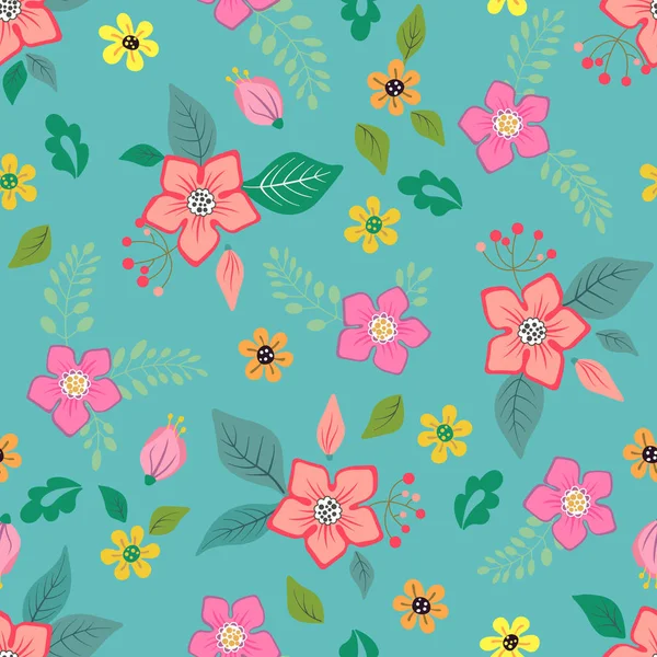 Motif floral sans couture printemps été . — Image vectorielle