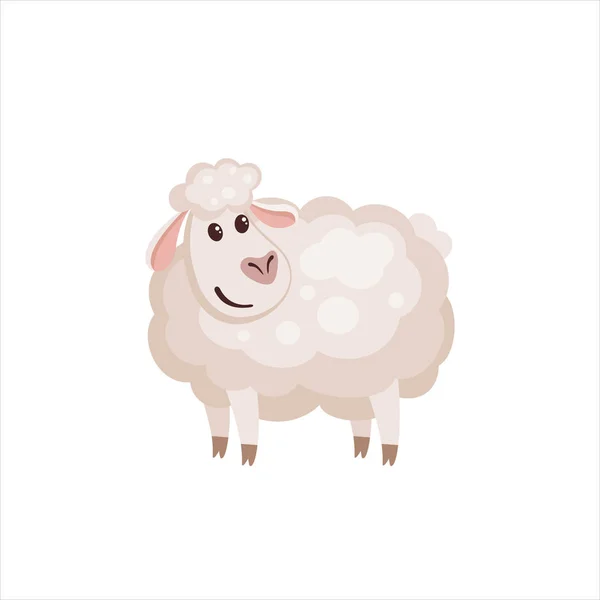 Cute lamb in flat style. — Stock Vector